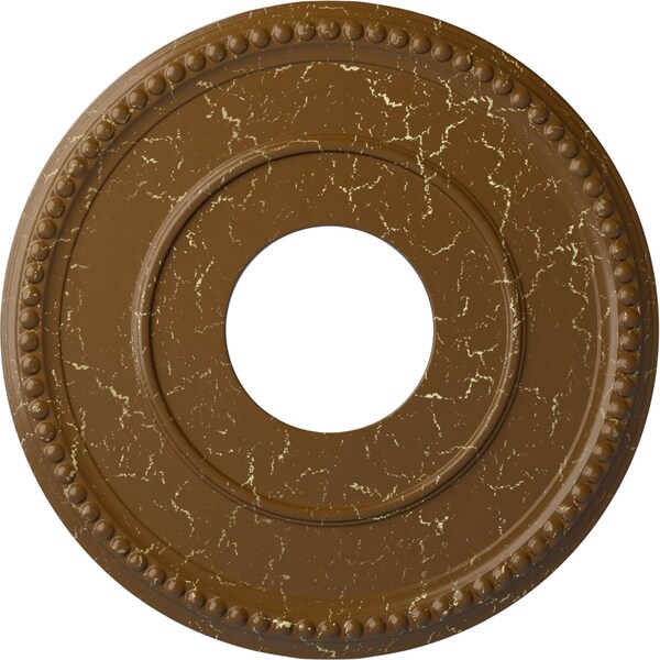 Ekena Millwork Bradford Medallion (Canopies up to 6 5/8"), 12 1/2"OD x 3 7/8"ID x 3/4"P, Smokey Topaz Crackle CM12BRSTC - main
